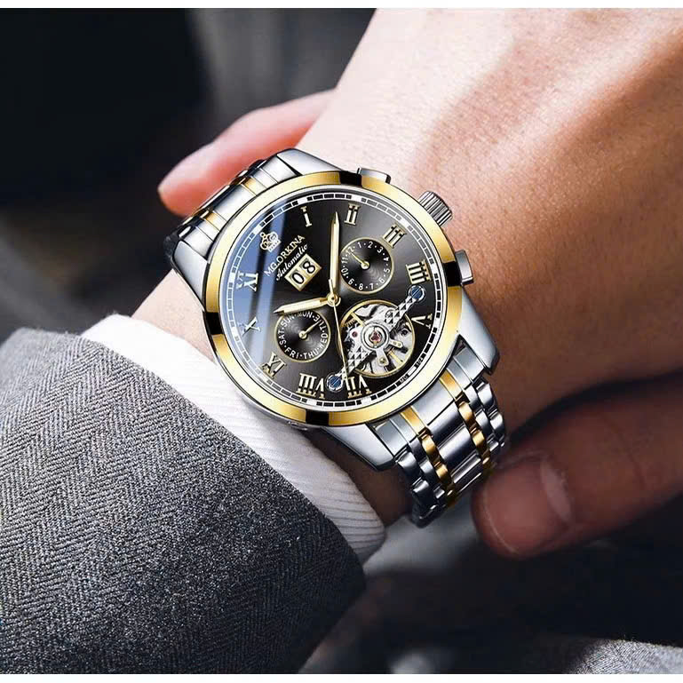 M5 - Đồng Hồ Cơ Tự Động Nam Mg.orkina MG129 Cao Cấp Chống Nước Độ Sâu 30M mẫu mới nhất